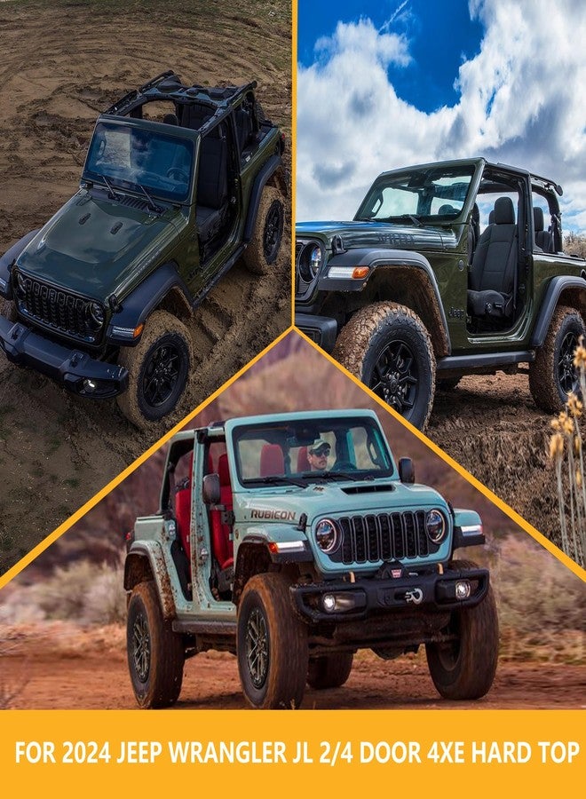 RERPRO Sunshade Compatible with 2024 2025 Jeep Wrangler JL 2/4 Door 4XE Hard Top Accessories Front Sun Shade Soft Mesh Top Bimini Roof Bikini Cover, Keep Airbag Function, Front Door Black - Image 5